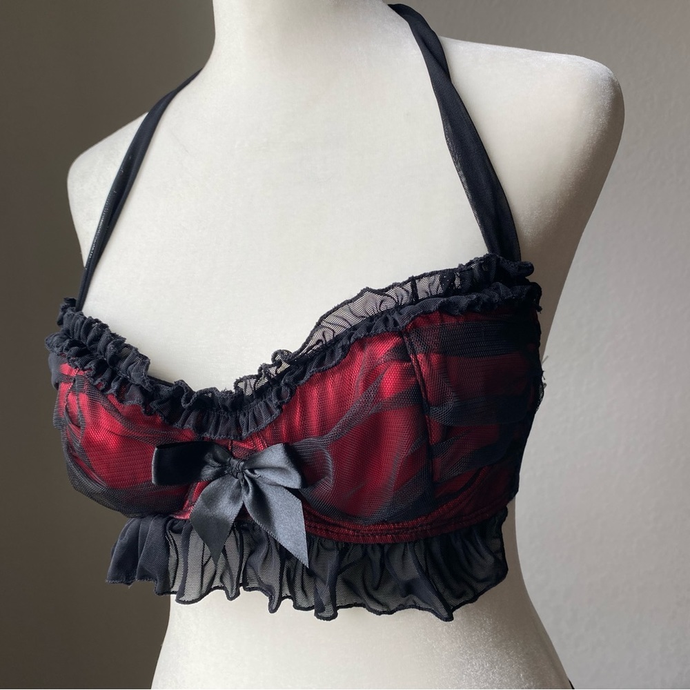 NWOT Y2K Black & Red Lingerie Set - Picture 4 of 9